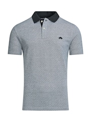 Raging Bull Jaquard Pique 100% Cotton Black Polo Shirt - Image 5 of 5