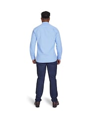 Raging Bull Blue Long Sleeve Classic Stripe 100% Cotton Shirt - Image 2 of 7