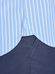 Raging Bull Blue Long Sleeve Classic Stripe 100% Cotton Shirt - Image 5 of 7