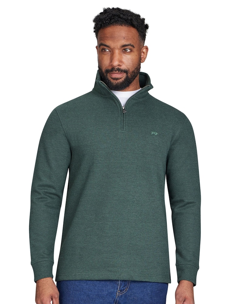 Raging Bull зелений Classic French Rib Quarter Zip світшот - Image 1 of 5
