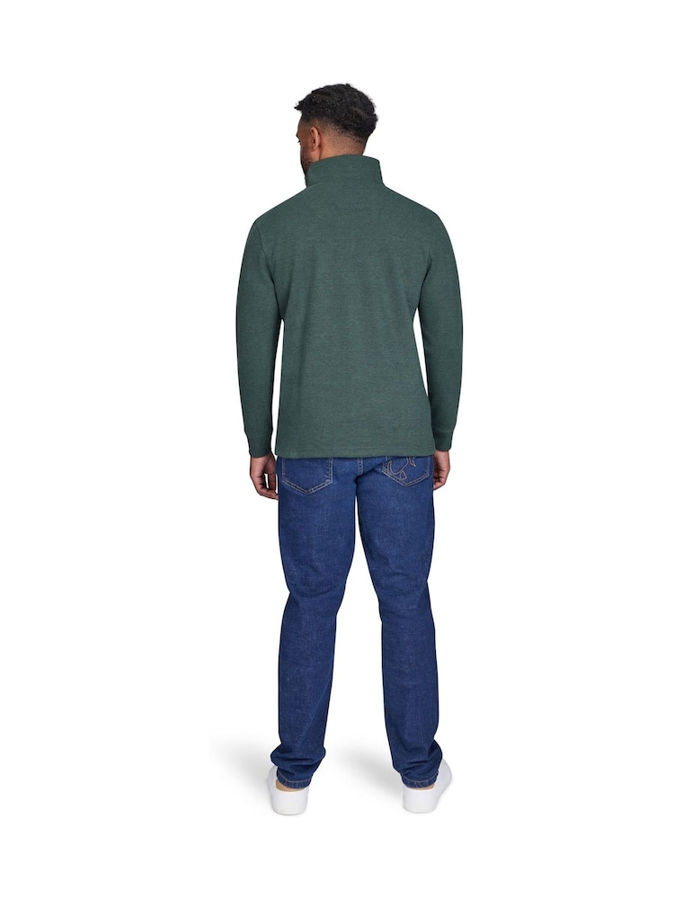 Sudadera clásica verde con cremallera en forma de canalé francés de Raging Bull - Imagen 2 de 5 Sudadera clásica verde con cremallera en forma de canalé francés de Raging Bull - Imagen 2 de 5