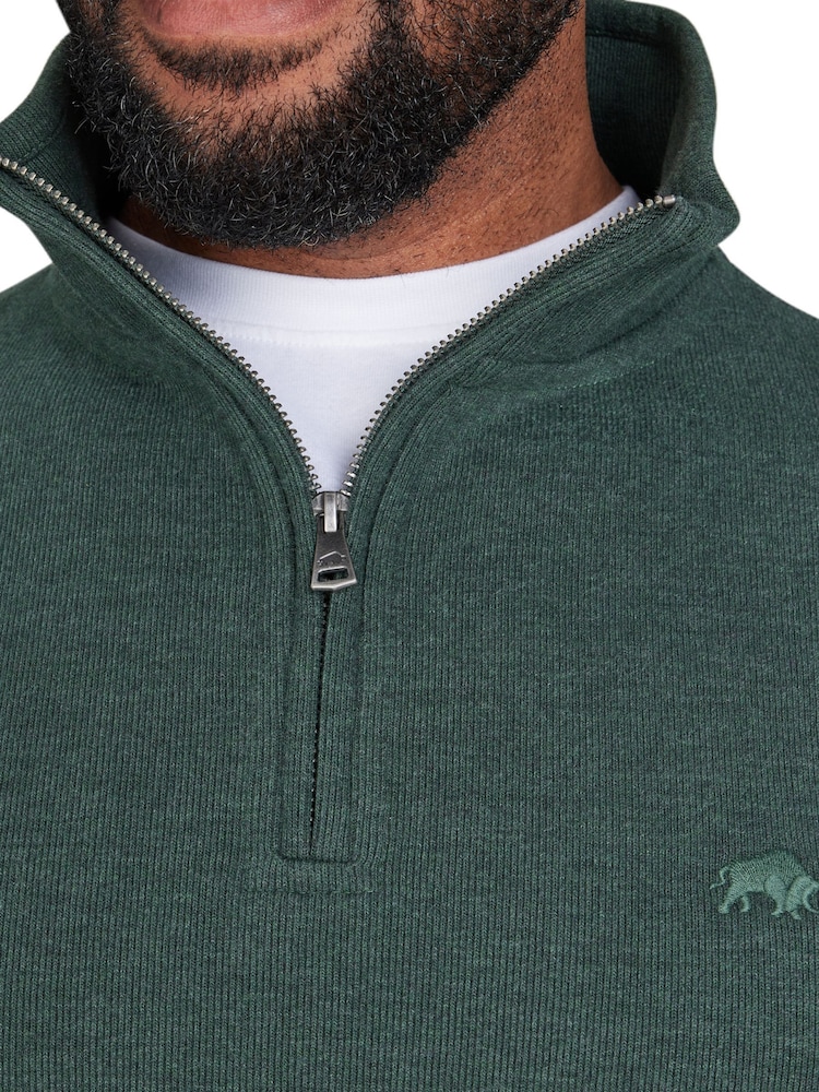 Raging Bull зелений Classic French Rib Quarter Zip світшот - Image 3 of 5