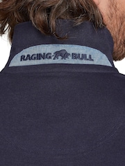 أزرق - قميص بولو جيرسيه من القطن 100% بتصميم كلاسيكي بكُم طويل مزيّن برقعة من Raging Bull - صورة 4 من 6