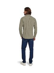 Raging Bull Green Long Sleeve Micro Check Brushed 100% Cotton Shirt - Image 2 of 7