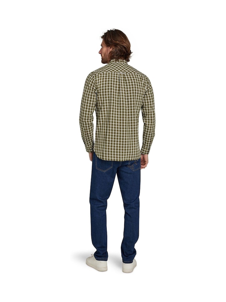 Raging Bull Green Long Sleeve Micro Check Brushed 100% Cotton Shirt - Image 2 of 7
