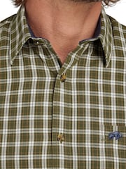 Raging Bull Green Long Sleeve Micro Check Brushed 100% Cotton Shirt - Image 5 of 7