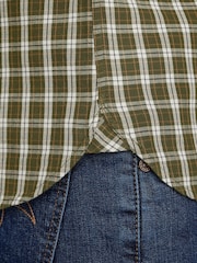 Raging Bull Green Long Sleeve Micro Check Brushed 100% Cotton Shirt - Image 6 of 7