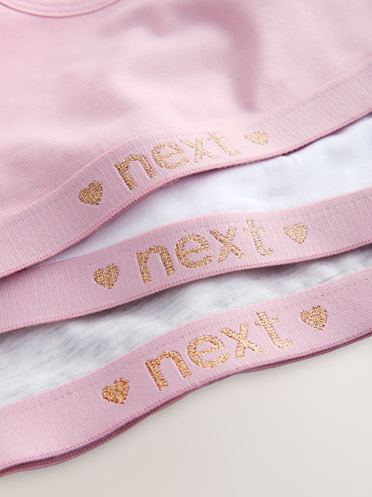 Pink/Grey Scoop Crop Tops 3 Pack (5-16yrs) - Image 6 of 7