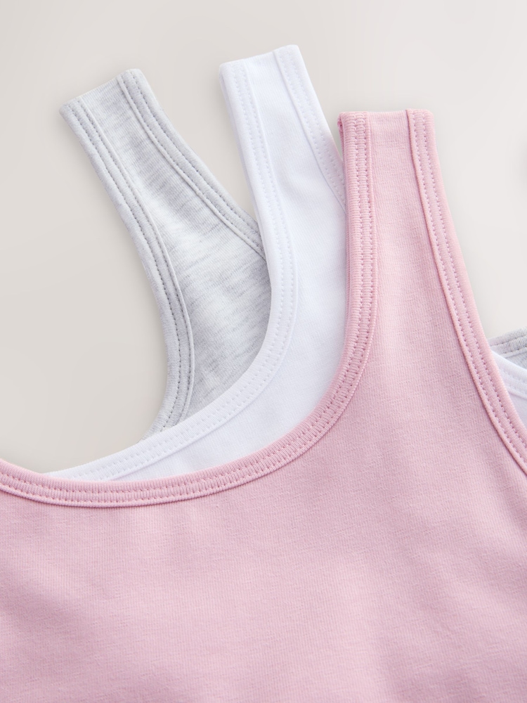 Pink/Grey Crop Tops 3 Pack (5-16yrs) - Image 7 of 7