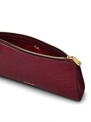 Vermelho - Radley London Small Glasshouse Faux Fur Croc Effect Ziptop Clutch - Imagem 4 de 5