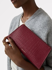 Vermelho - Radley London Small Glasshouse Faux Fur Croc Effect Ziptop Clutch - Imagem 5 de 5