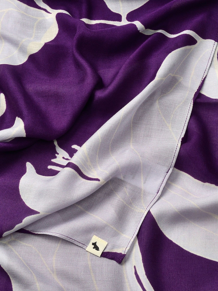 Radley London Purple Floral Scarf - Image 2 of 2