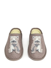 Radley Cream Friends Embroidered Slippers Mules - Image 2 of 4