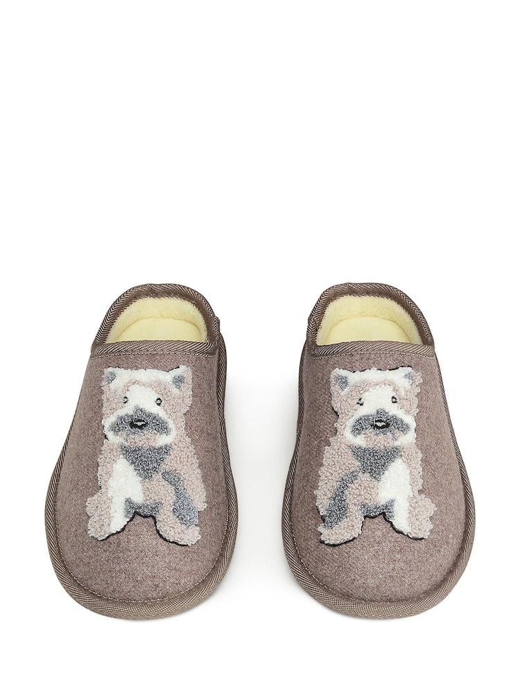 Radley Cream Friends Embroidered Slippers Mules - Image 2 of 4