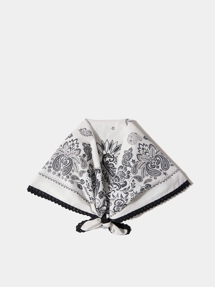 Mint Velvet White Pippa Printed Neck Scarf - Image 1 of 3 Mint Velvet White Pippa Printed Neck Scarf - Image 1 of 3