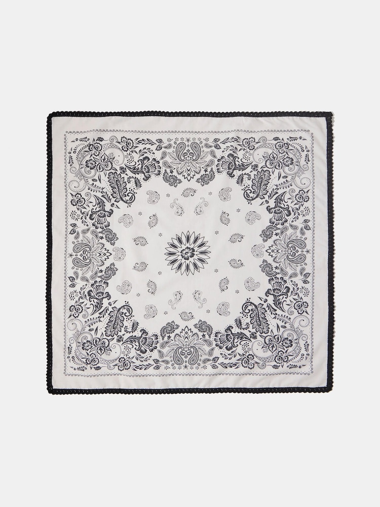 Mint Velvet White Pippa Printed Neck Scarf - Image 2 of 3 Mint Velvet White Pippa Printed Neck Scarf - Image 2 of 3