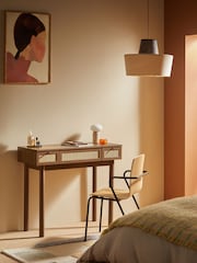 MADE.COM Dark Oak Effect Pavia Rattan Console Dressing Table - Image 1 of 6
