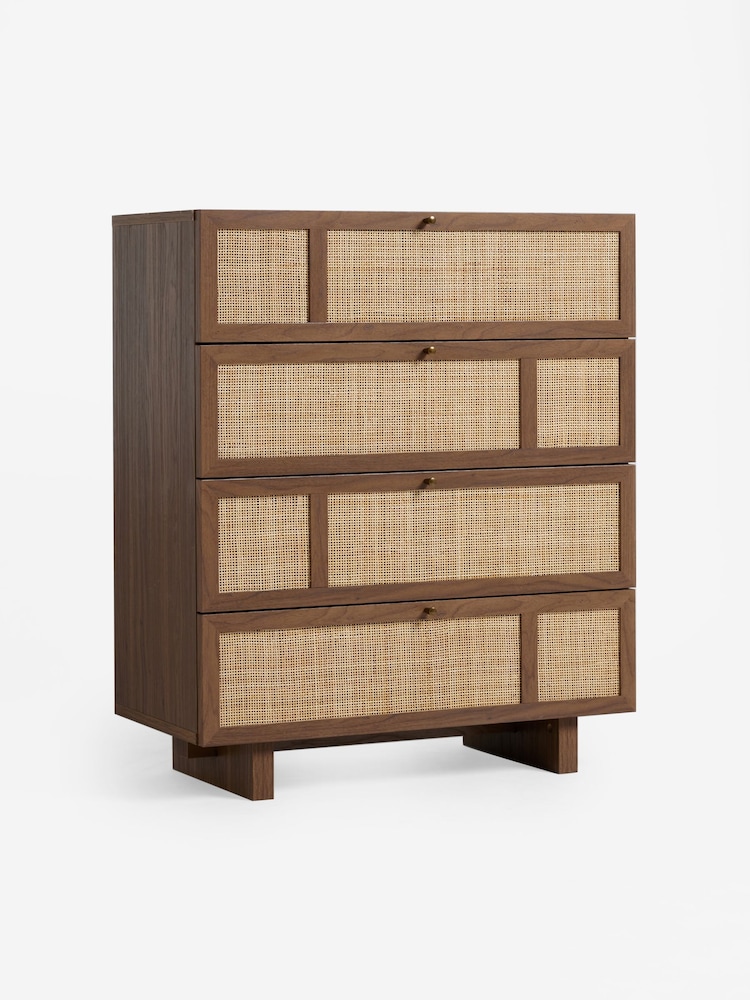 MADE.COM Dark Oak Effect Pavia Accent Rattan Chest of Drawers - Image 5 of 5