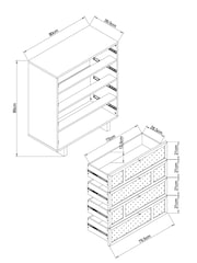 MADE.COM Dark Oak Effect Pavia Accent Rattan Chest of Drawers - Image 6 of 6