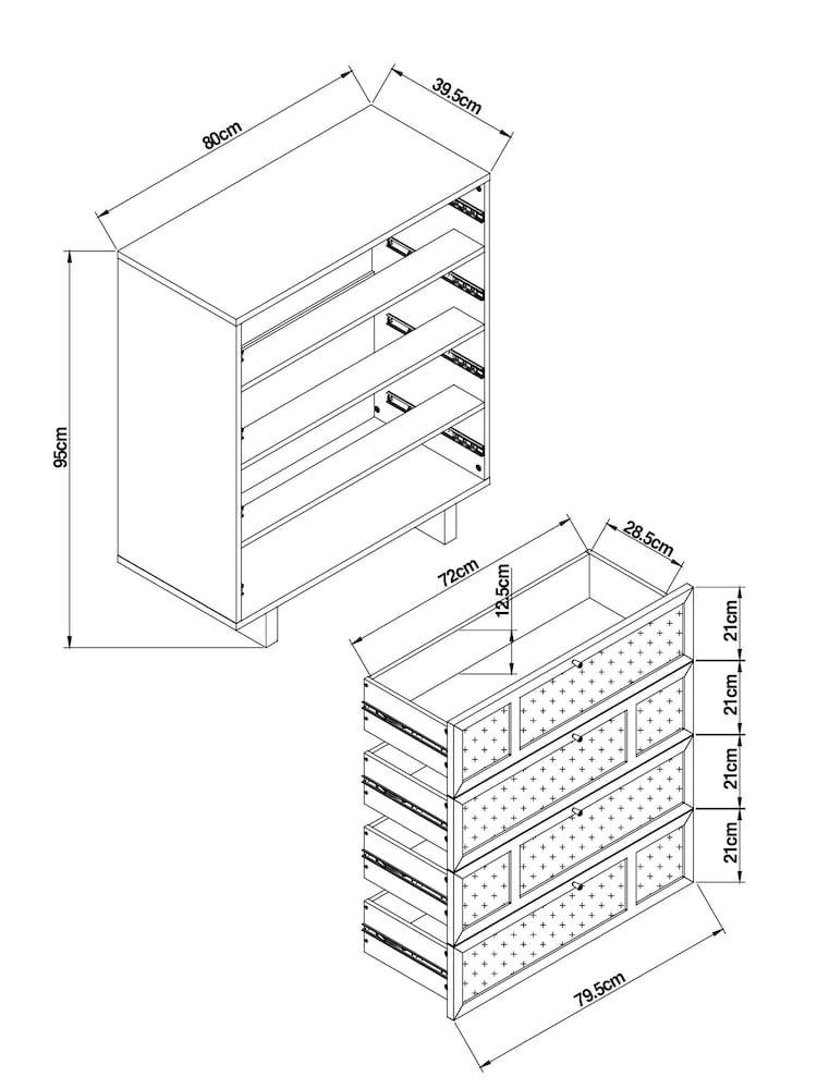 MADE.COM Dark Oak Effect Pavia Accent Rattan Chest of Drawers - Image 6 of 6