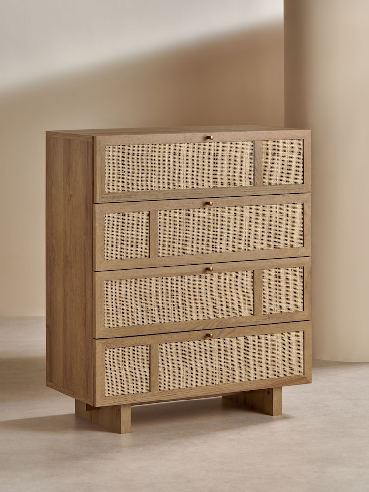 MADE.COM Oak Effect Pavia Accent Rattan Chest of Drawers - Image 2 of 6