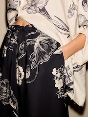 Navy Floral Soft Relaxed Trousers - Image 5 of 8