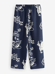Navy Floral Soft Relaxed Trousers - Image 6 of 8