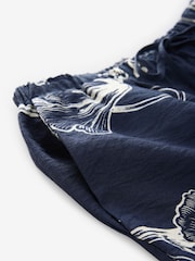 Navy Floral Soft Relaxed Trousers - Image 8 of 8