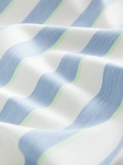 Blue Stripe Relaxed Fit Soft Touch Classic Long Sleeve 100% Cotton Shirt - Image 8 of 8