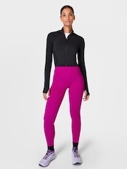 Sweaty Betty Black Black Athlete Crop Seamless Workout Zip-Up Sweatshirt - Image 3 of 8