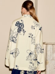 Cream Floral Soft Relaxed Blazer - Image 3 of 8