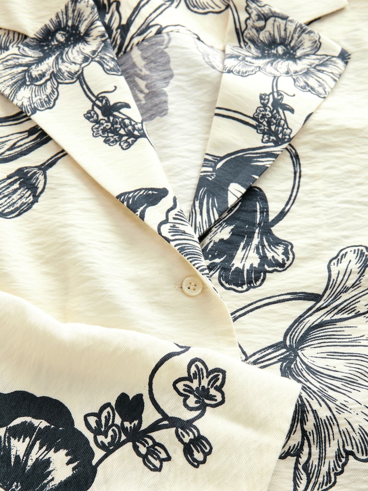 Crème fleuri - Blazer doux et décontracté - Image 7 of 8