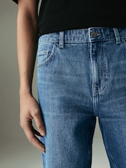 Mittelblau - Gerade Passform - Denim-Jeans mit Vintage-Waschung - Bild 5 von 12