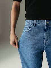 Mittelblau - Gerade Passform - Denim-Jeans mit Vintage-Waschung - Bild 6 von 12