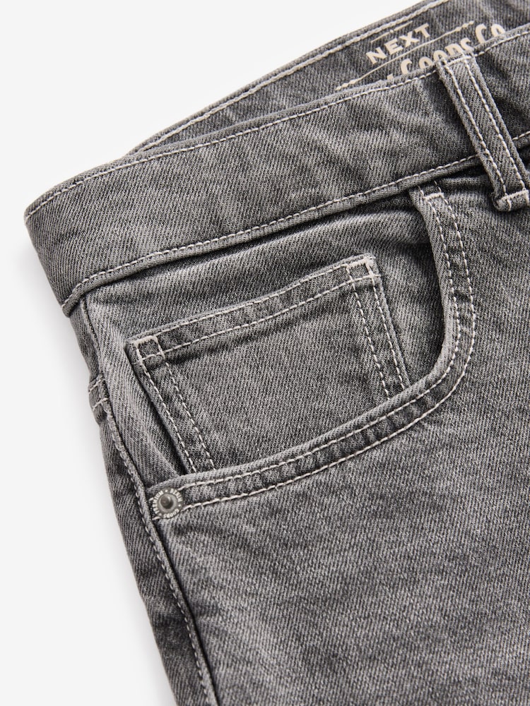 Grey Straight Fit Vintage Wash Denim Jeans - Image 10 of 12