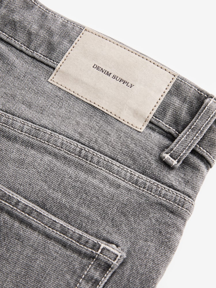 Grey Straight Fit Vintage Wash Denim Jeans - Image 11 of 12