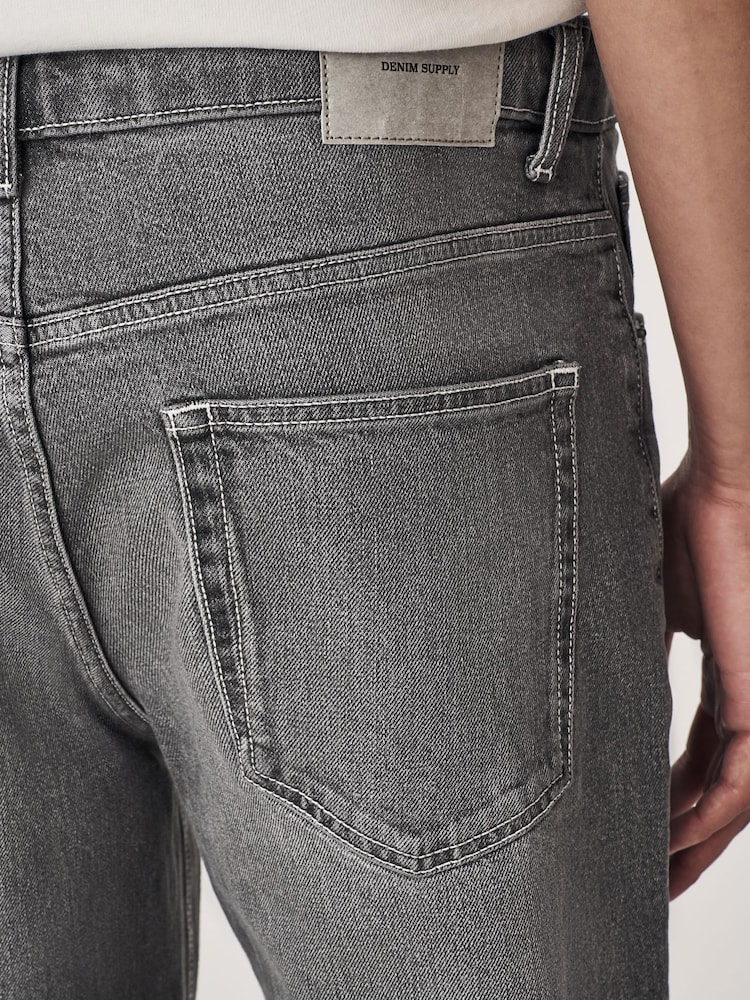 Grey Straight Fit Vintage Wash Denim Jeans - Image 6 of 12