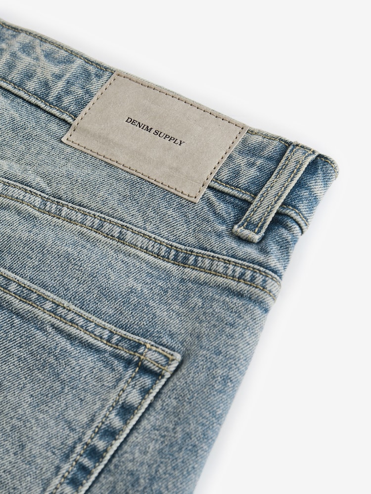 Blue Light Tint Slim Fit Vintage Wash Denim Jeans - Image 12 of 13