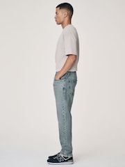 Blue Light Tint Slim Fit Vintage Wash Denim Jeans - Image 2 of 13