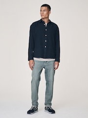 Blue Light Tint Slim Fit Vintage Wash Denim Jeans - Image 3 of 13