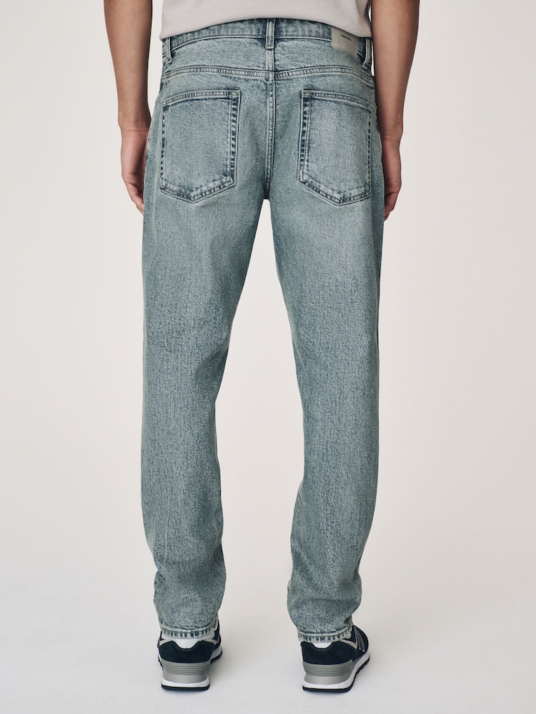 Blue Light Tint Slim Fit Vintage Wash Denim Jeans - Image 4 of 13