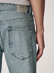 Blue Light Tint Slim Fit Vintage Wash Denim Jeans - Image 7 of 13