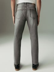 Grey Light Vintage Regular Tapered Fit Vintage Wash Denim Jeans - Image 3 of 9