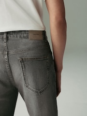 Grey Light Vintage Regular Tapered Fit Vintage Wash Denim Jeans - Image 6 of 9