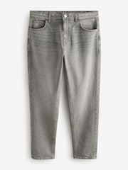 Grey Light Vintage Regular Tapered Fit Vintage Wash Denim Jeans - Image 7 of 9