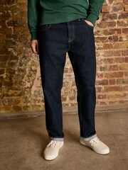 Blue Indigo Rinse Straight Fit Signature Japanese Selvedge Denim Jeans - Image 1 of 5