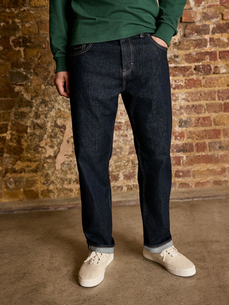 Blue Indigo Rinse Straight Fit Signature Japanese Selvedge Denim Jeans - Image 1 of 5 Blue Indigo Rinse Straight Fit Signature Japanese Selvedge Denim Jeans - Image 1 of 5