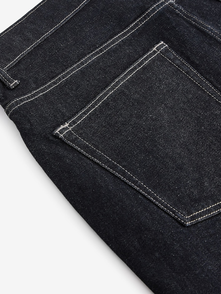 Dark Indigo Rinse Straight Fit Vintage Wash Denim Jeans - Image 11 of 13