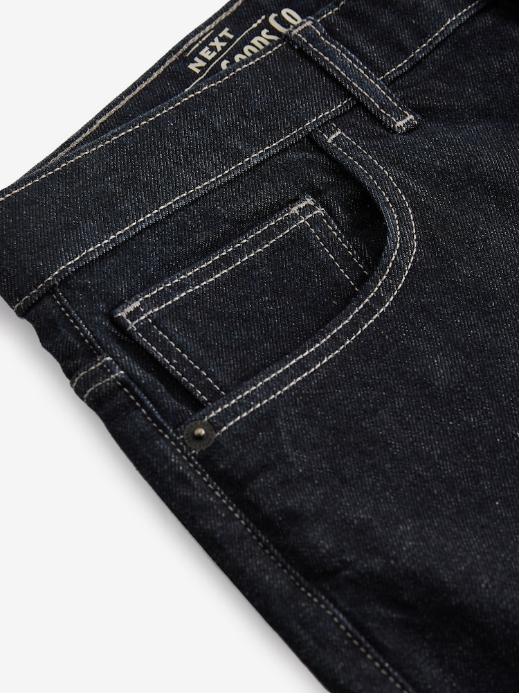Dark Indigo Rinse Straight Fit Vintage Wash Denim Jeans - Image 12 of 13