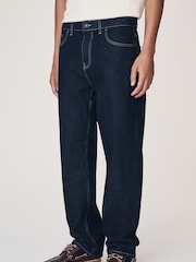 Dark Indigo Rinse Straight Fit Vintage Wash Denim Jeans - Image 2 of 13